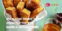 Jack in the Box 3pc Classic French Toast Sticks Platter With Bacon & Sausage Combo, Review, Price, Calories, and More