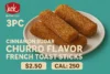 3pc Cinnamon Sugar Churro Flavor French Toast Sticks Jack in the Box, Price, Ingredients, and More - Post Thumbnail