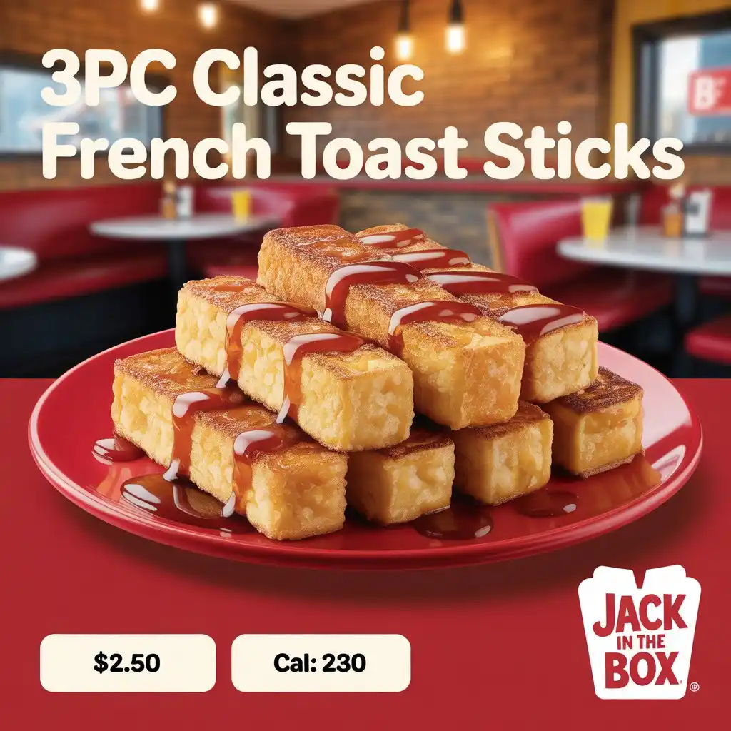 jack in box 3pc Classic French Toast Sticks 